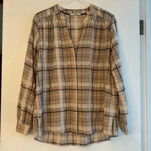 Esprit Plaid Button Up Blouse